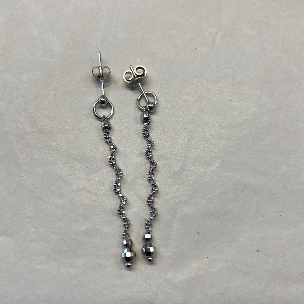 Dangle 18k Solid Gold Earrings - image 3